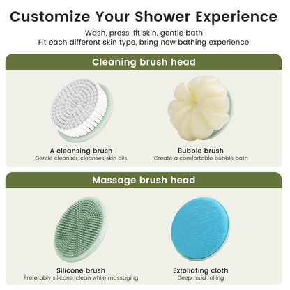 VWMYQ Electric Back Scrubber – Waterproof Rechargeable Exfoliating Brush for Deep Back Cleansing