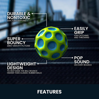 Waboba Moon Ball Gradient – Extreme Bouncy Ball for All Ages | Ultra High Bounce, Pop Sound, Neon Colors