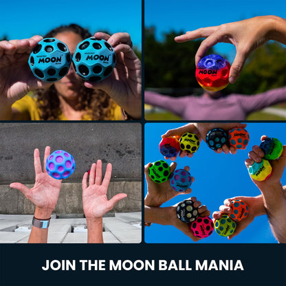 Waboba Moon Ball Gradient – Extreme Bouncy Ball for All Ages | Ultra High Bounce, Pop Sound, Neon Colors