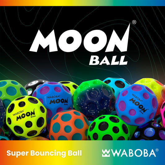 Waboba Moon Ball Gradient – Extreme Bouncy Ball for All Ages | Ultra High Bounce, Pop Sound, Neon Colors