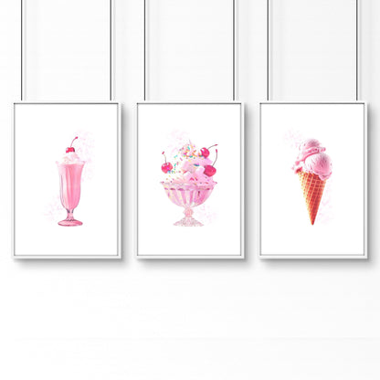 Wall Art Cool For Girls | Set of 3 Pop Wall art Prints