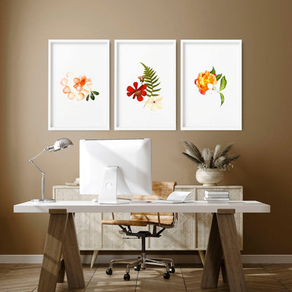 Shabby chic decor | set of 3 wall art prints for home office