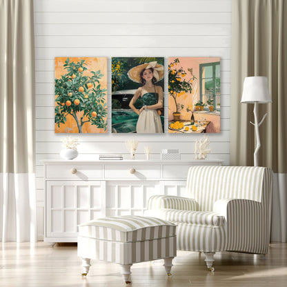 Wall Art For Living Room Modern | Set of 3 Italian Lifestyle Wall art Prints