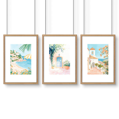Wall Art Large Framed | Set of 3 Beach Decor Wall art Prints