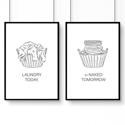 Wall Art Laundry Room | Set of 2 wall art prints