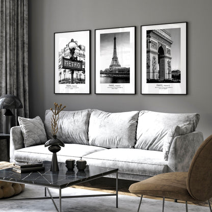 Wall art of Paris | set of 3 framed wall art prints