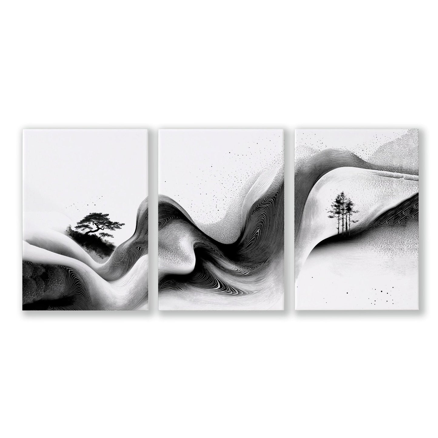 Wall Canvas Art | Set of 3 Asian Inspired Wall art Prints