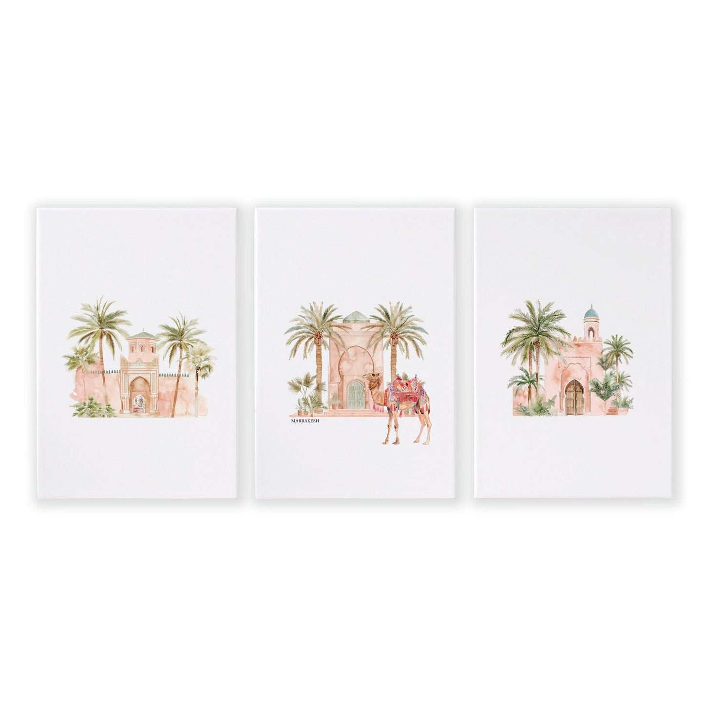Wall Canvas Living Room | Set of 3 Moroccan Inspired Wall art Prints