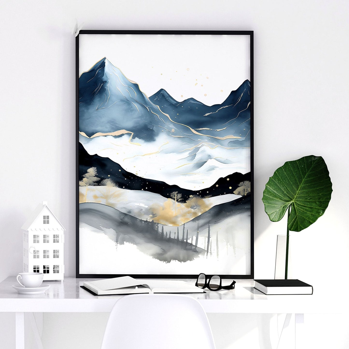 Office Decor Ideas – Set of 3 Teal Scandi Wall Art Prints