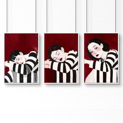 Wall Hangings For Bedroom | Set of 3 Women Art Prints