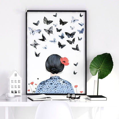 Wall Picture Gallery | Set of 3 Boho Women Wall art Prints