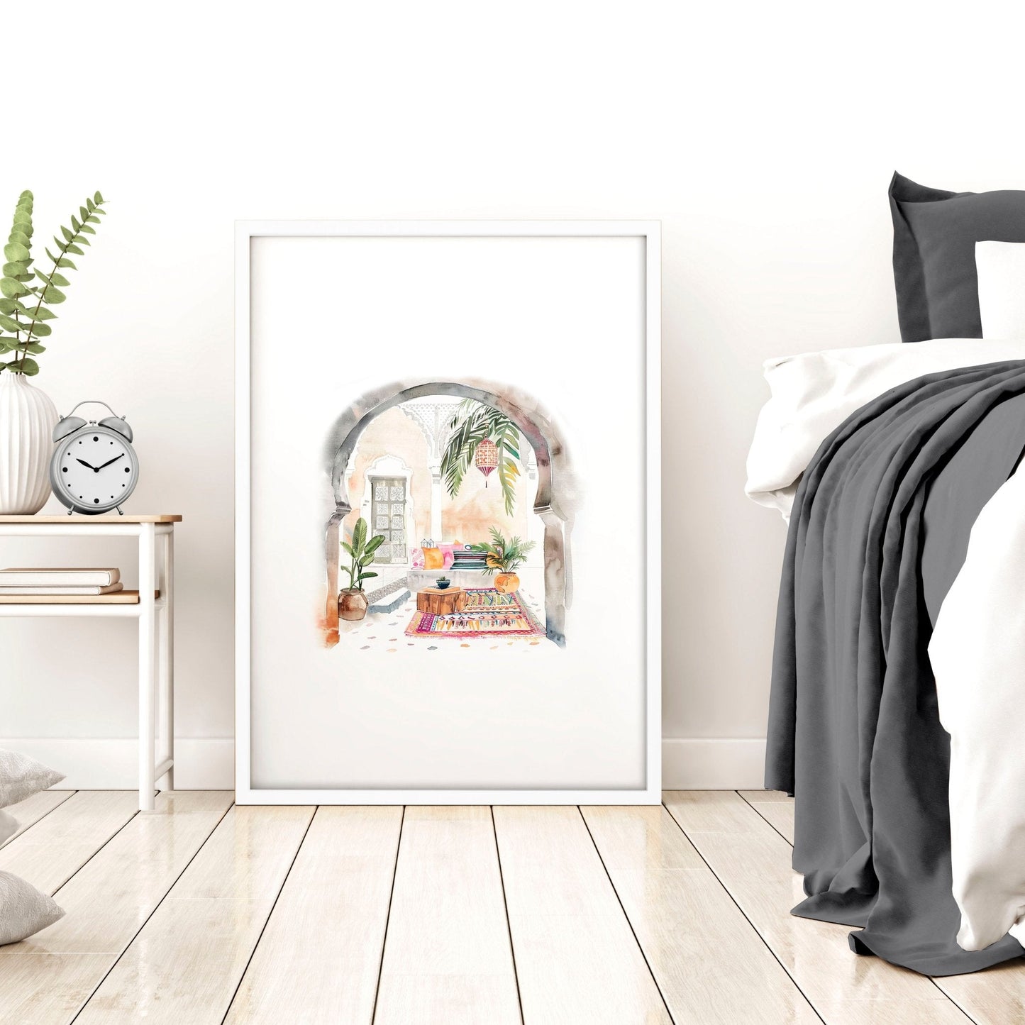 Wall Pictures With Frames | Set of 3 Moroccan Inspired Wall art Prints