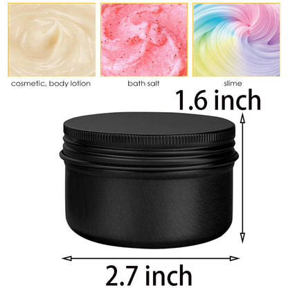 WANBAO 6 Pack 4 oz Aluminum Tins with Screw Lids – Black Airtight Storage for Spices, Lip Balm & Candies