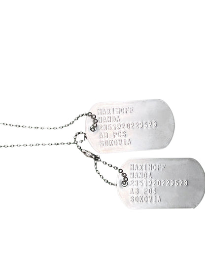 WANDA 'Scarlet Witch' MAXIMOFF Military Dog Tags - Costume Cosplay Prop Replica - Stainless Steel Chains Included
