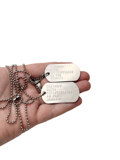 WANDA 'Scarlet Witch' MAXIMOFF Military Dog Tags - Costume Cosplay Prop Replica - Stainless Steel Chains Included