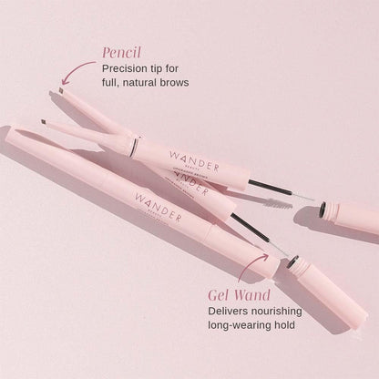 Wander Beauty Upgraded Brows Pencil & Treatment Gel Duo – Dark Brown