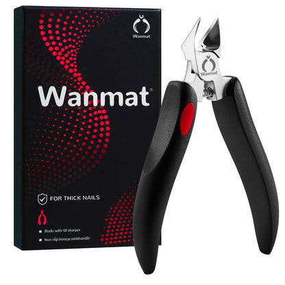 Wanmat Toe Nail Clipper for Ingrown & Thick Nails | Stainless Steel, Soft-Handle for Seniors