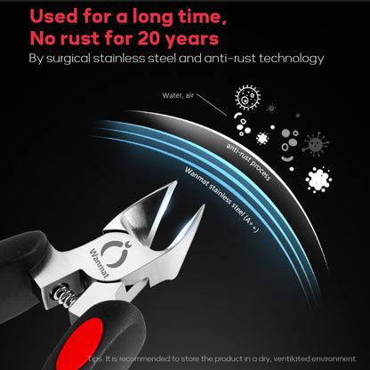 Wanmat Toe Nail Clipper for Ingrown & Thick Nails | Stainless Steel, Soft-Handle for Seniors