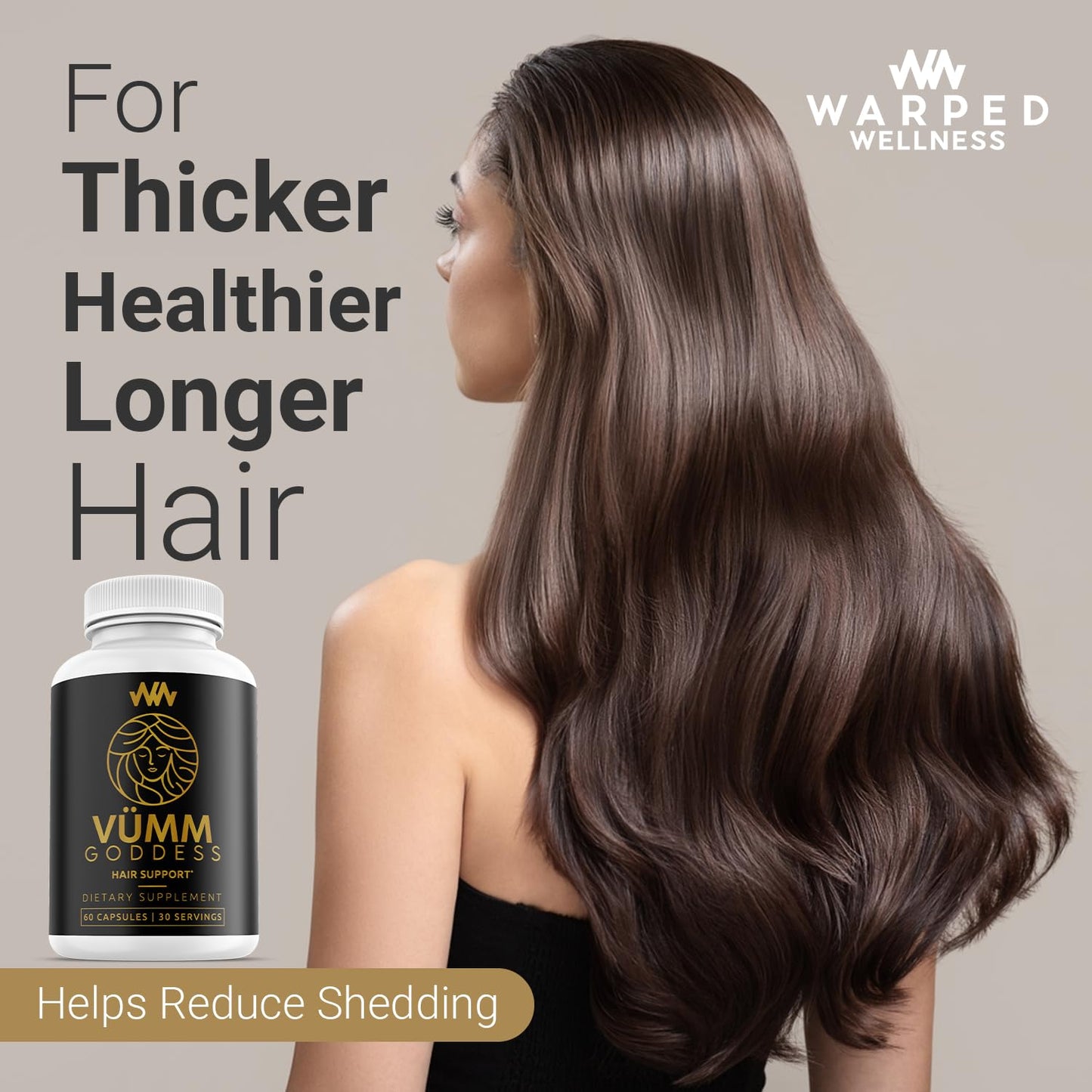 Vümm Goddess by Warped Wellness – Women’s Hair Growth Supplement