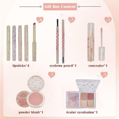 Wasaiggon 8-Piece Makeup Kit Gift Box – Lipsticks, Eyeshadow, Concealer & More
