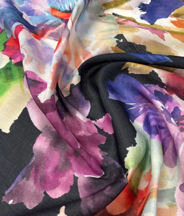 Watercolor Floral Fabric by Metre