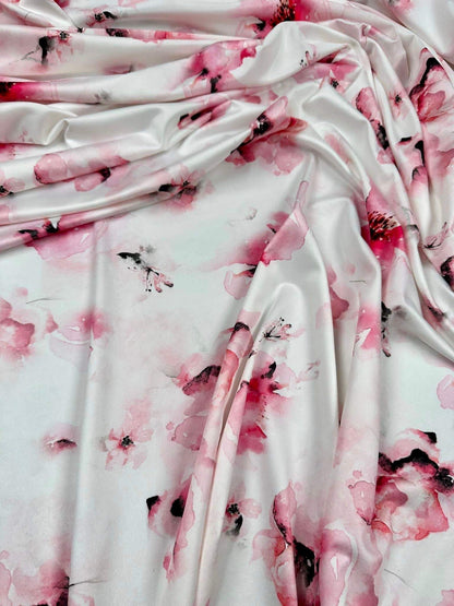 Watercolor Floral Fabric by Metre