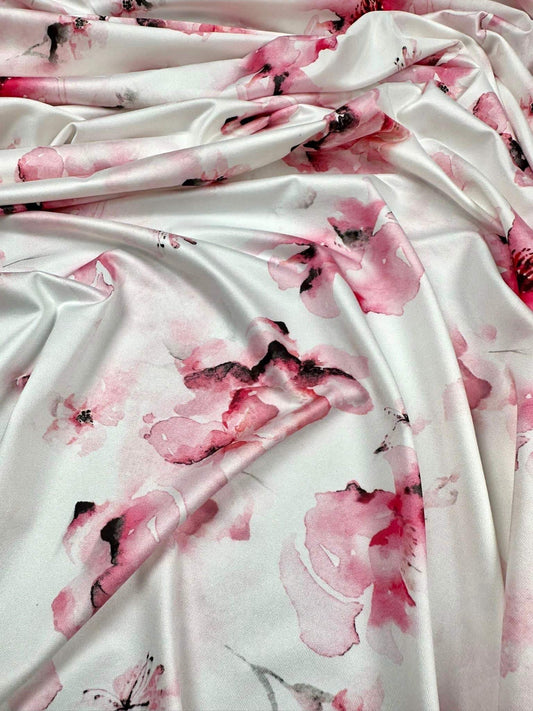 Watercolor Floral Fabric by Metre