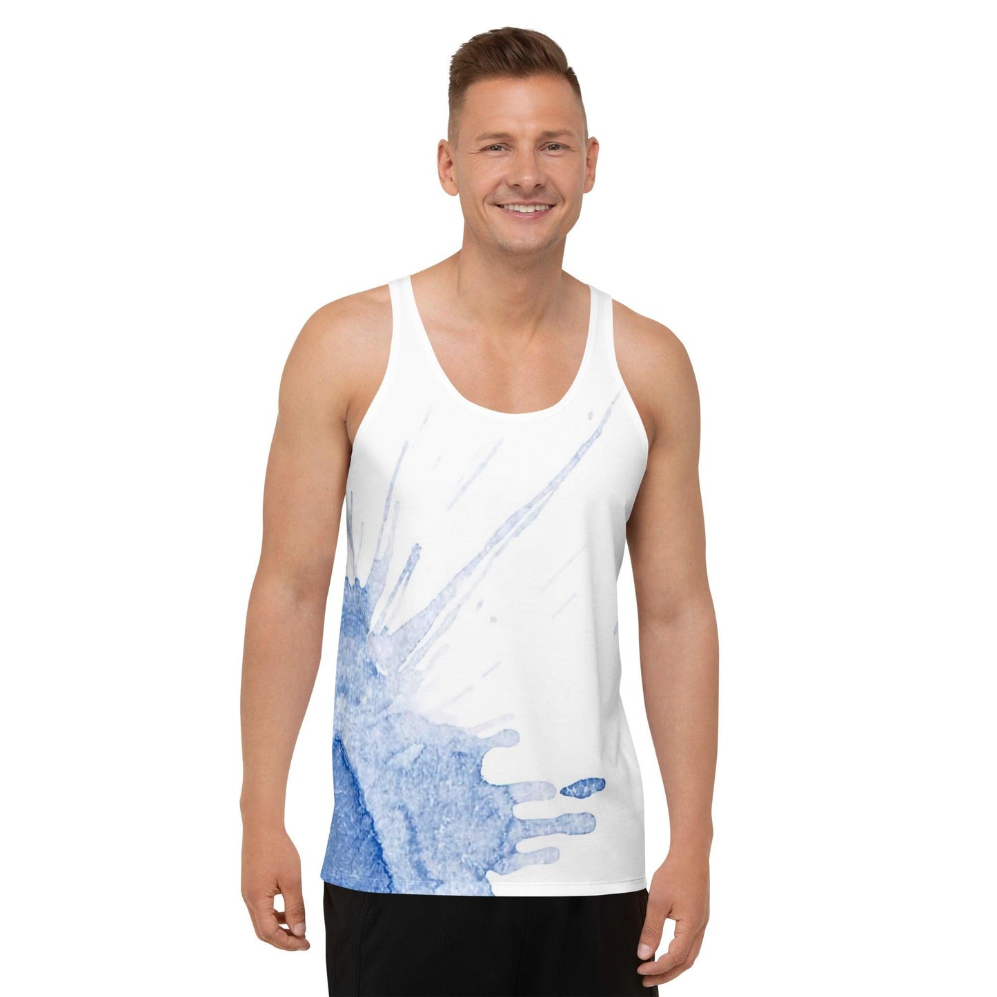 Watercolour Blue Splash - Mens Tank Top