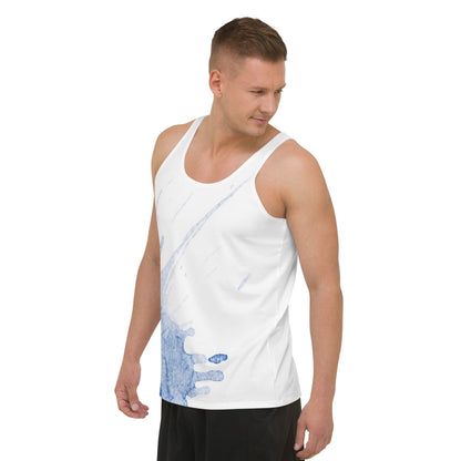 Watercolour Blue Splash - Mens Tank Top