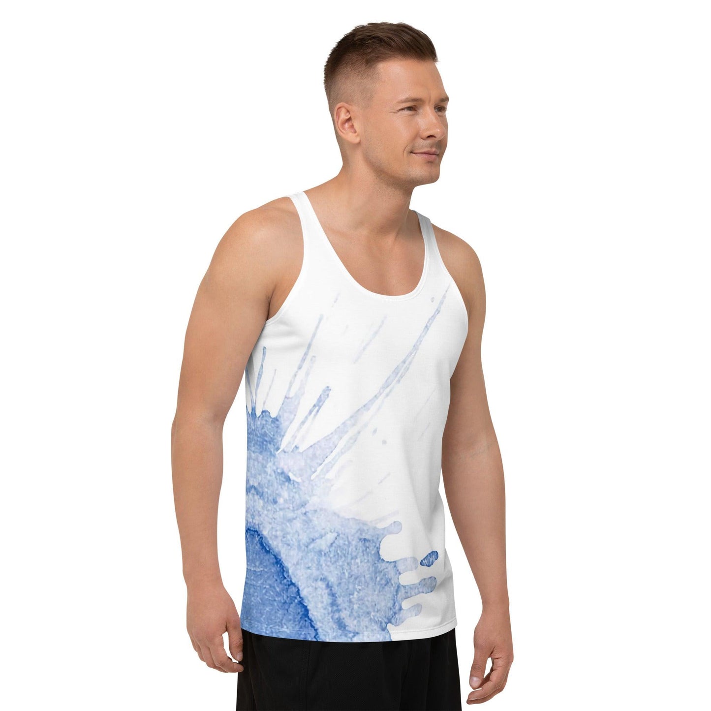 Watercolour Blue Splash - Mens Tank Top