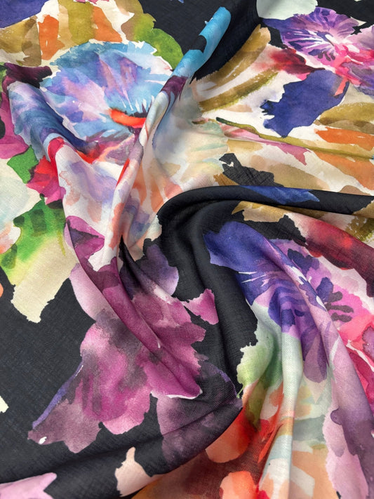 Watercolor Floral Fabric by Metre