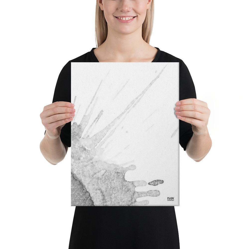 Watercolour Grey Splash - Canvas Print