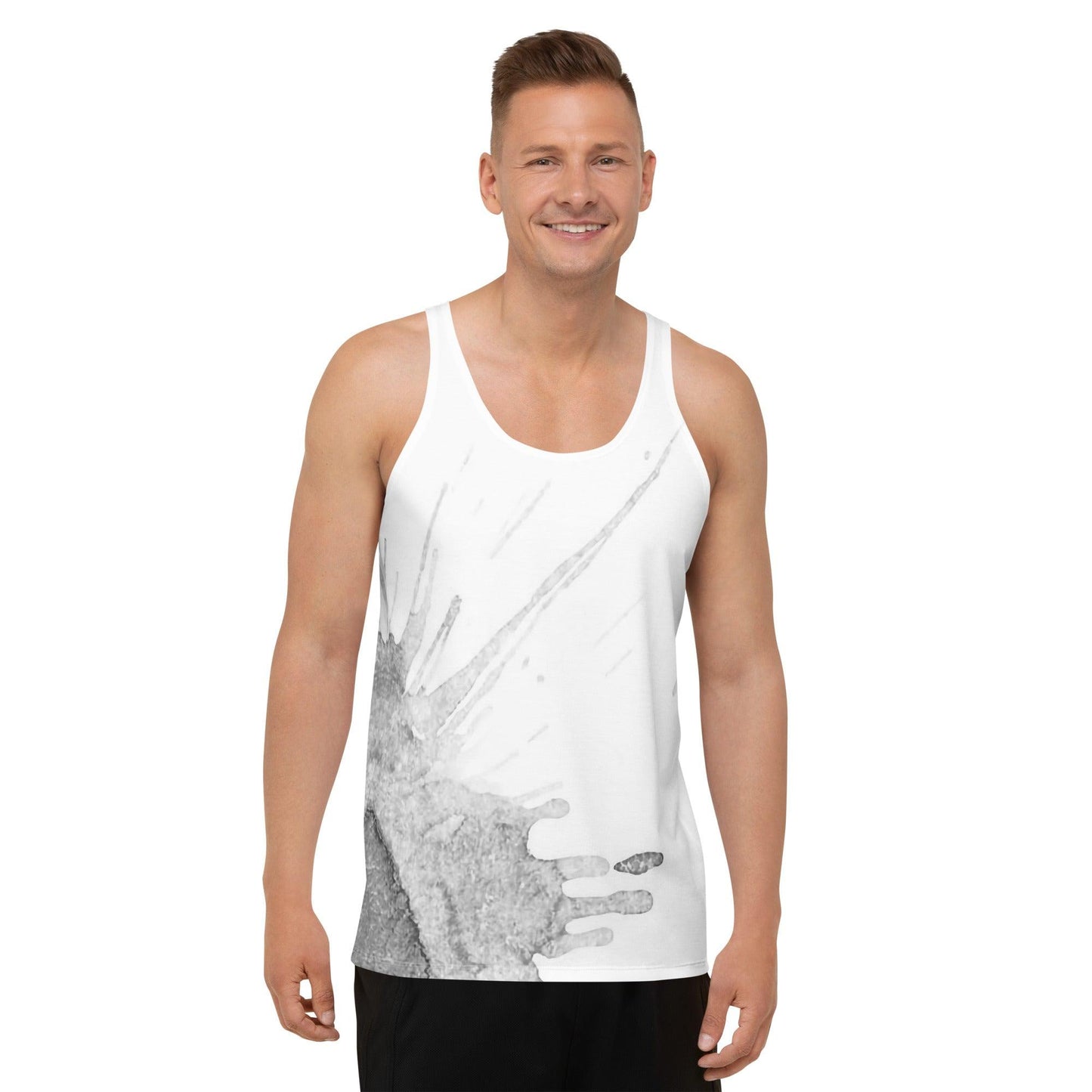 Watercolour Grey Splash - Mens Tank Top