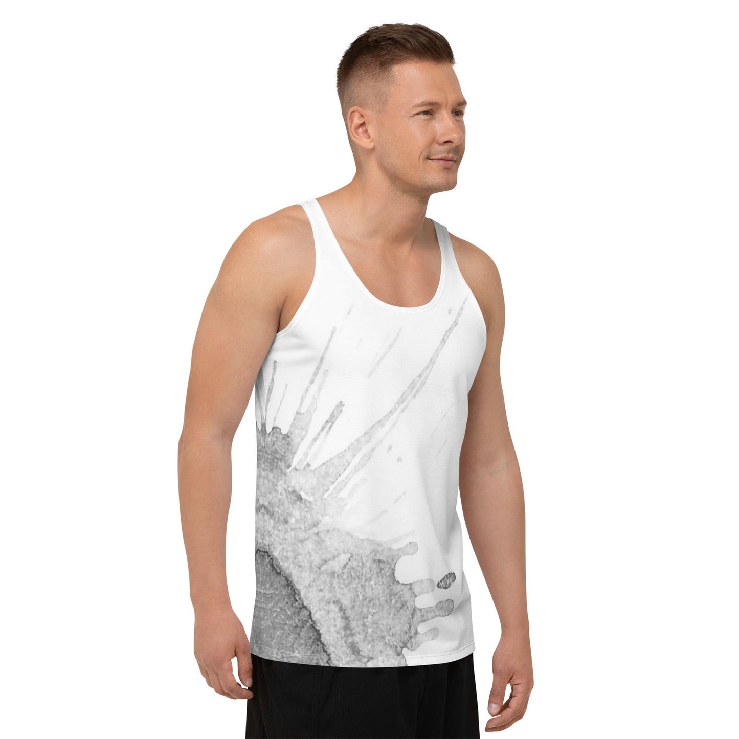 Watercolour Grey Splash - Mens Tank Top