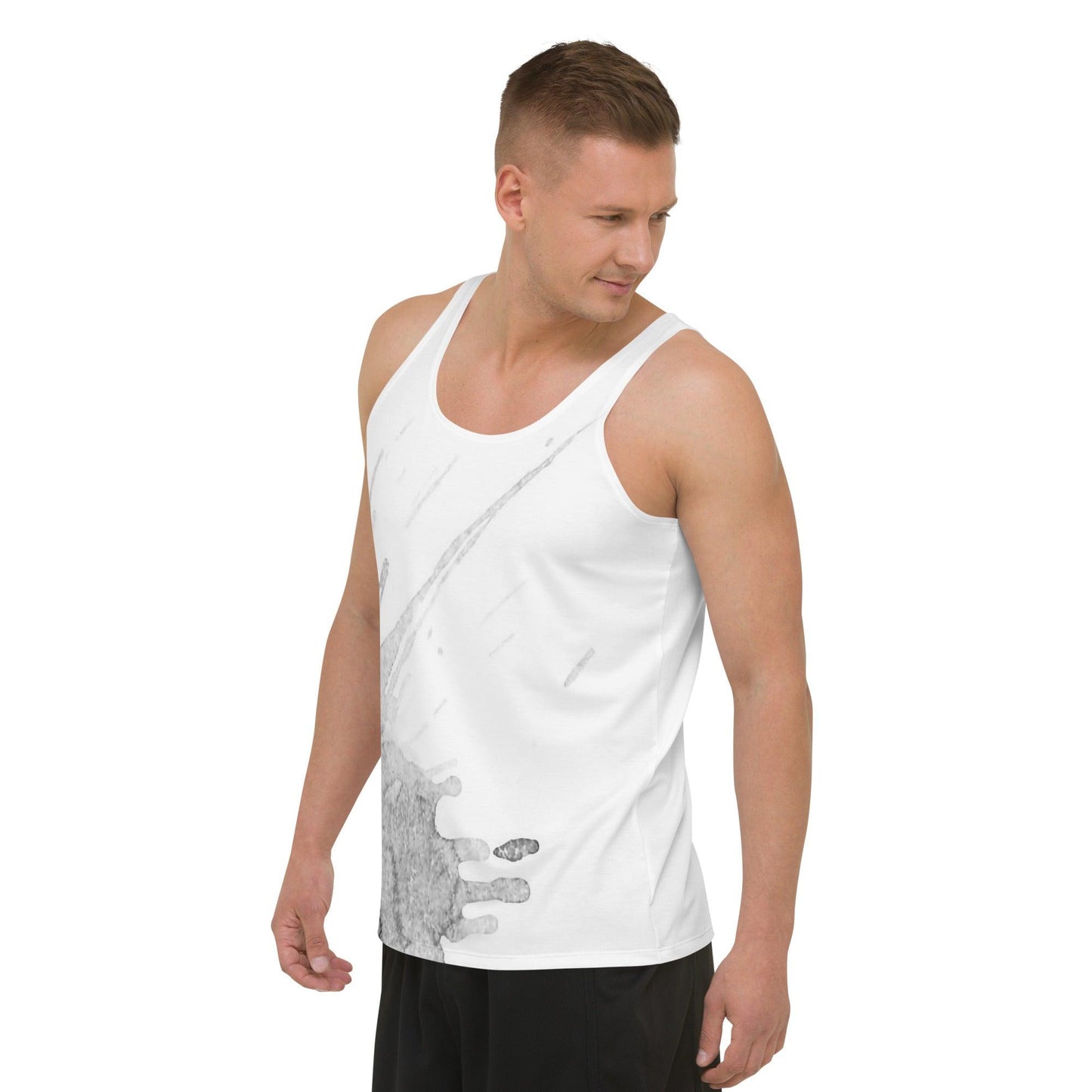Watercolour Grey Splash - Mens Tank Top