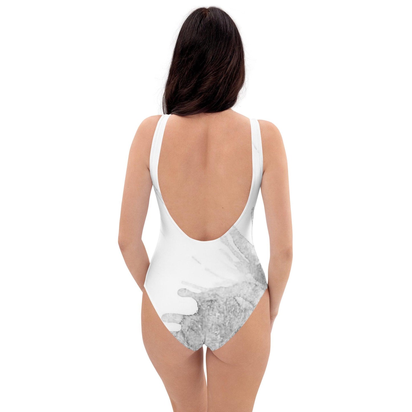 Watercolour Grey Splash - Womens One-Piece Swimsuit