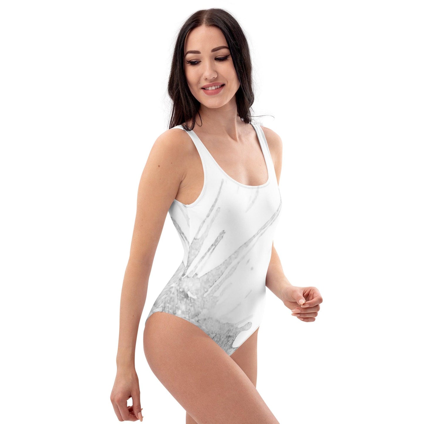Watercolour Grey Splash - Womens One-Piece Swimsuit