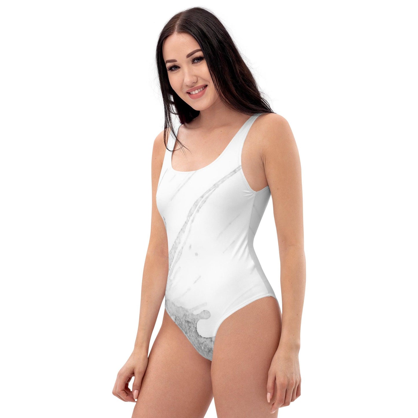 Watercolour Grey Splash - Womens One-Piece Swimsuit