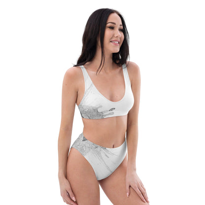 Watercolour Grey Splash - Womens Two-Piece Bikini