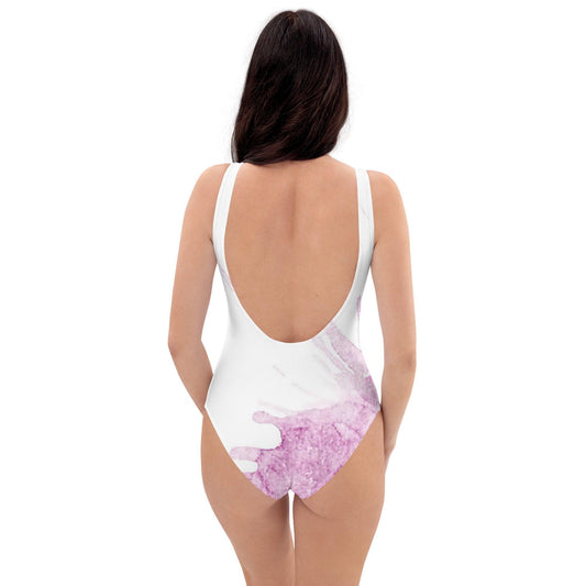 Watercolour Pink Splash - Womens One-Piece Swimsuit