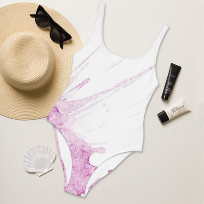 Watercolour Pink Splash - Womens One-Piece Swimsuit