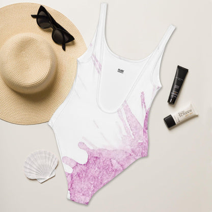 Watercolour Pink Splash - Womens One-Piece Swimsuit