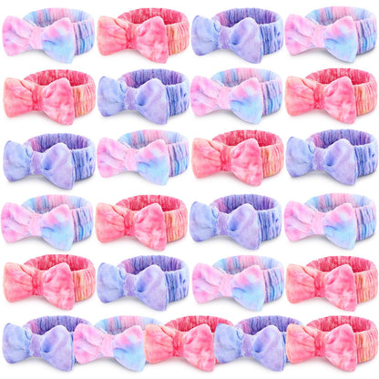 Wavyknot 25 Pcs Spa Headbands Bulk — Soft Coral Fleece Makeup Hairbands for Skincare & Makeup