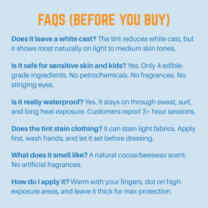 Waxhead Tinted Zinc Oxide Surf Sunscreen SPF 30 for Face | 4-Ingredient Reef-Safe Zinc Paste (2oz Tin)