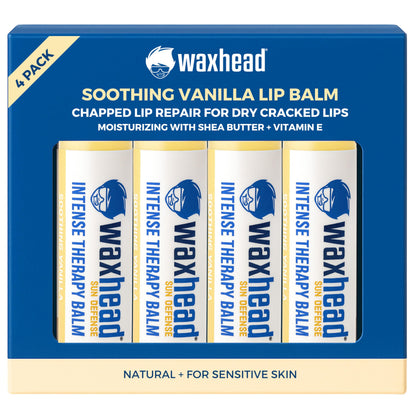 Waxhead Organic Lip Balm – Fast-Acting Hydration for Dry Lips (Vanilla) 4-Pack