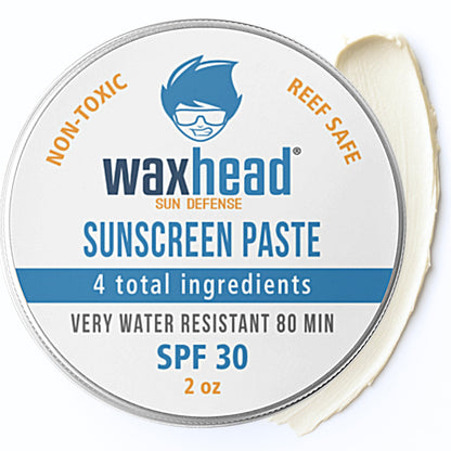 Waxhead Zinc Oxide SPF 30 Face & Nose | Mineral Sunscreen Paste, Reef Safe, 2oz Travel Size