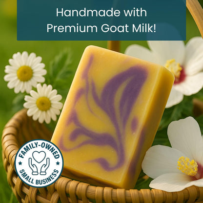 Way Natural French Lavender Goat Milk Soap Bars (3 Pack) – Handmade, 5oz Each