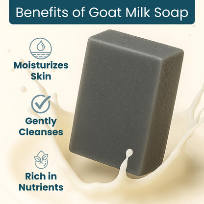 Way Natural Activated Charcoal Soap Bar with Goat Milk – Handmade 5oz, No Dyes