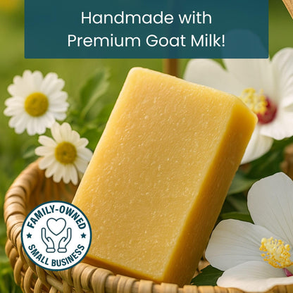 Way Natural Goat Milk Soap Bar 3-Pack – Sandalwood, Charcoal & Unscented | Handmade 5oz