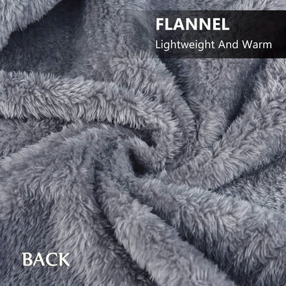 Wearable Flannel Blanket Shawl – Soft Fleece Wrap for Home & Office